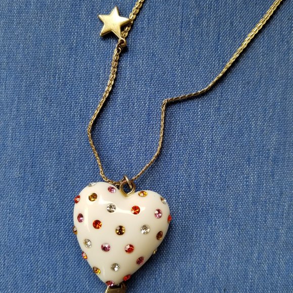 Betsey Johnson Y2K "Sweetie Pie" White Lucite Heart Lightening Bolt & Star GPC - Picture 6 of 11